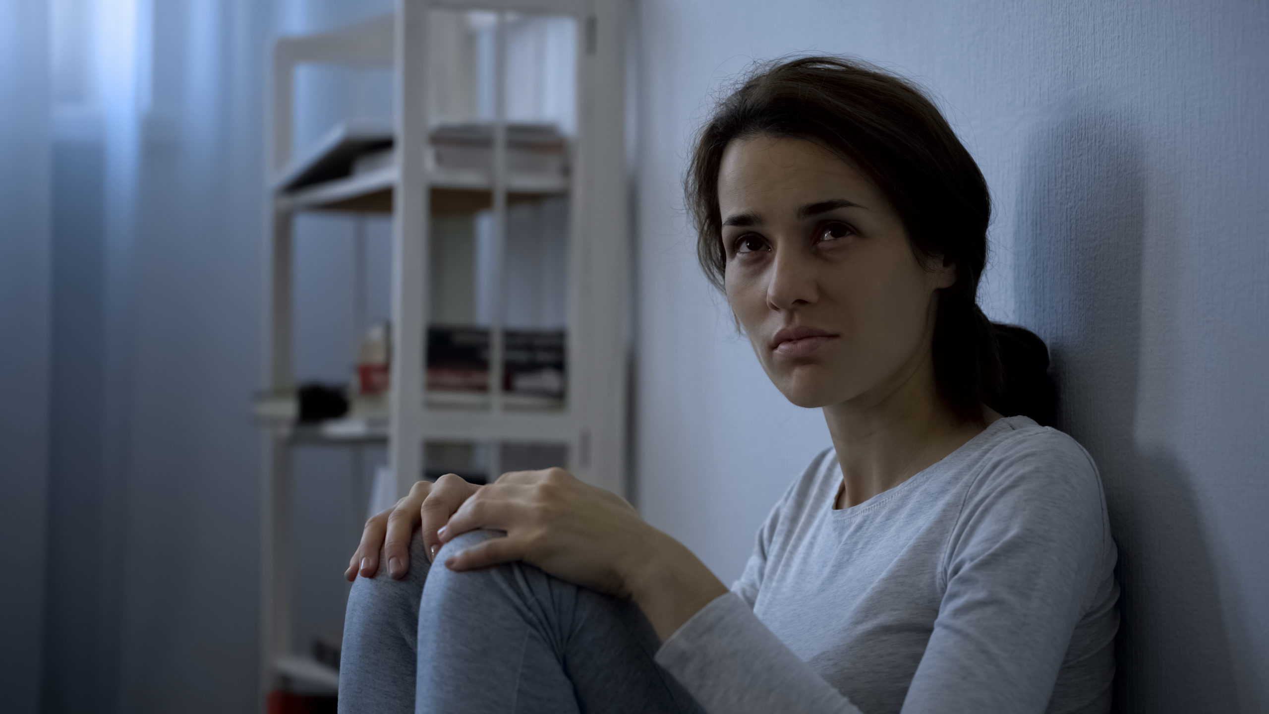 Mental,Disease,Patient,Sitting,On,Floor,,Hospital,Therapy,,Schizophrenia